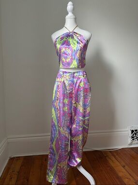 ELSIE & FRED Vibrant Colourful Retro Festival Rave Two Piece Set *DAMAGE*